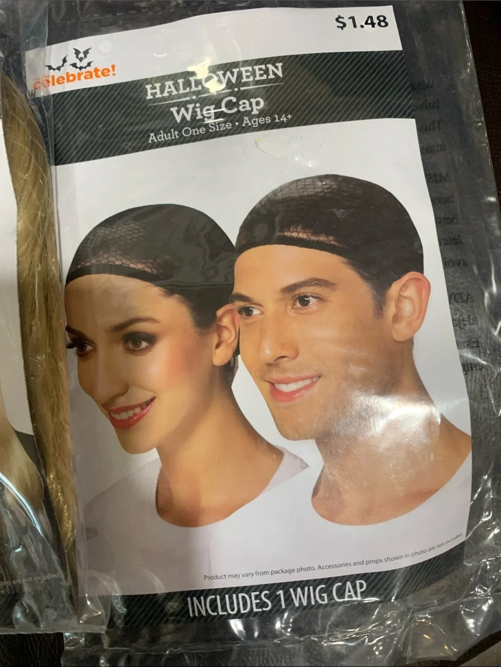 Halloween Blonde Mullet Wig and wig cap